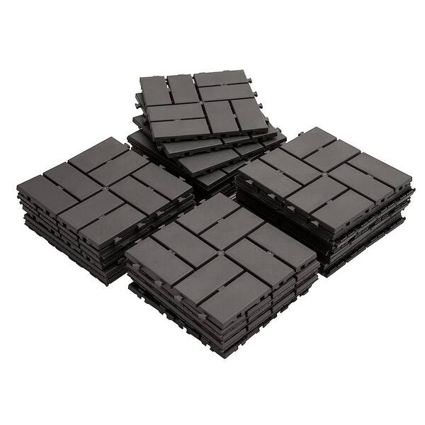 12"x12" Patio Square Composite Interlocking Decking Tiles (Pack of 27